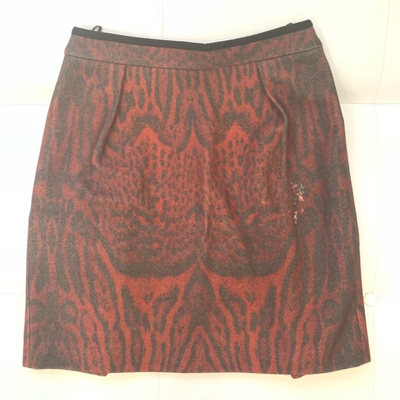 ROBERTO CAVALLI Wool Leopard Skirt Sz 42